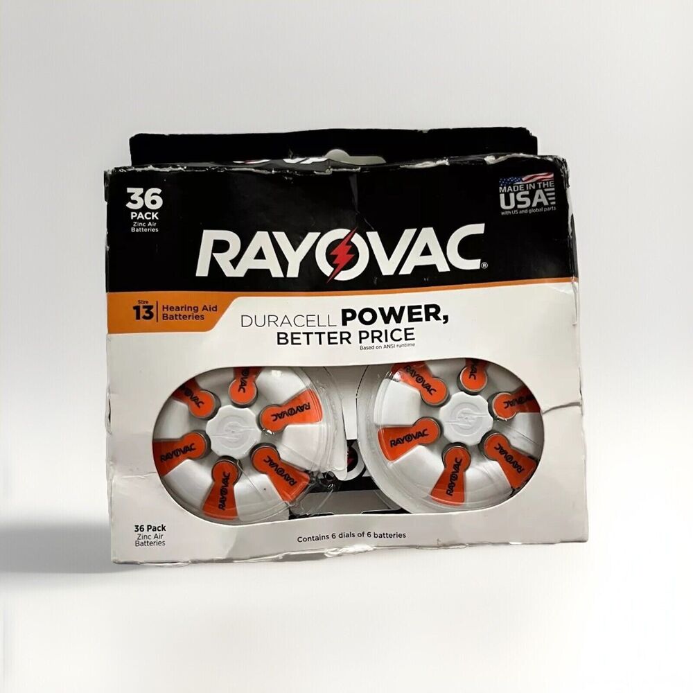 36-Pack Rayovac Size 13 Hearing Aid Batteries 1.45V NEW Sealed
